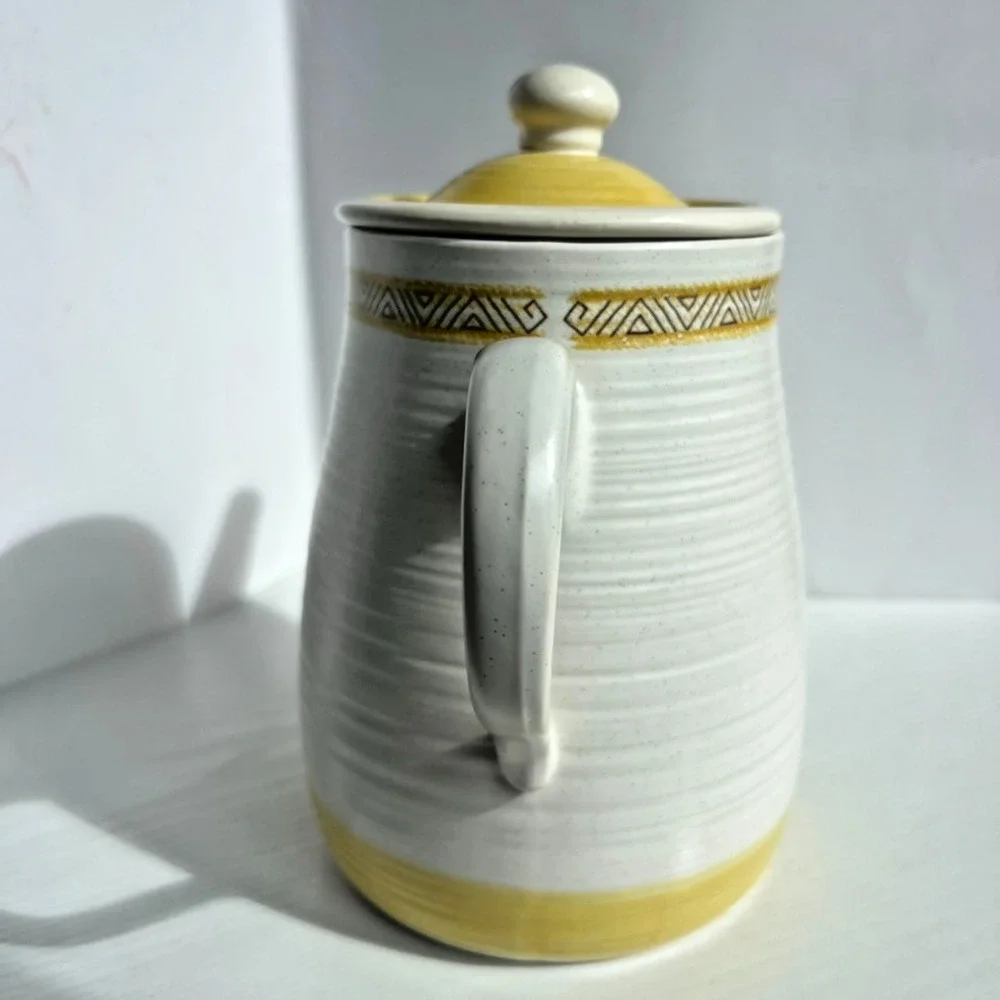 Franciscan Hacienda Coffee Pot Lid Vintage Yellow Earthenware USA Retro EUC